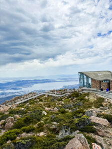 Mt Wellington lookout is one the things to do in Hobart. The view from the lookout over Hobart.