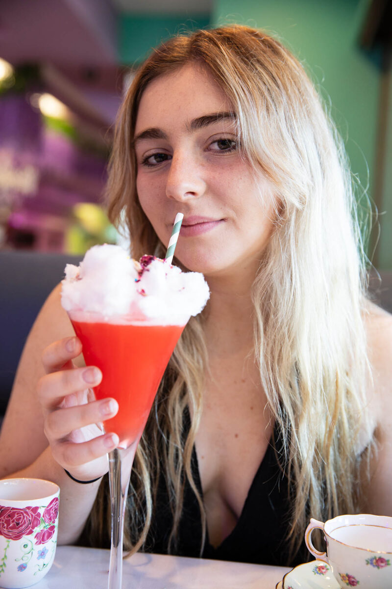 Cotton on Fleur Cocktail Binky High Tea House Girl holding